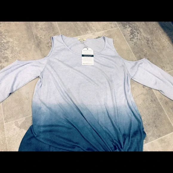 ♦️1 Left♦️NWT-Kori-Cold Shoulder Twist Tie Front Women - Measurements in Pics - Picture 9 of 16